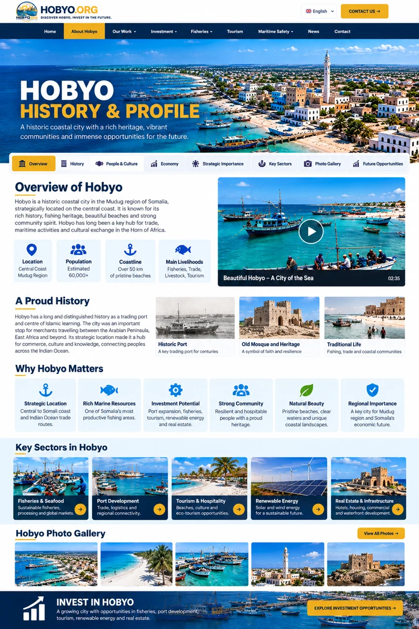 Illustrative coastal heritage vision for Hobyo